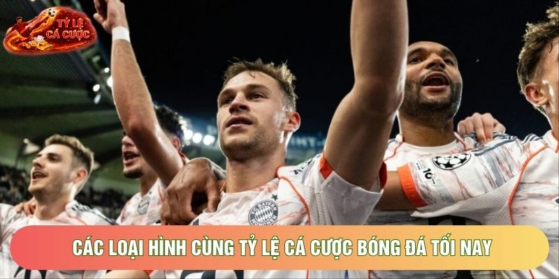 Các loại hình cùng tỷ lệ cá cược bóng đá tối nay